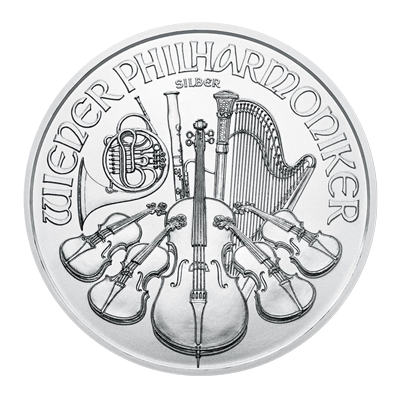 A picture of a Pièce autrichienne Orchestre philharmonique en argent de 1 oz (2022)